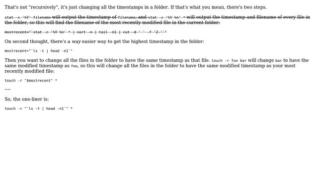 Unix & Linux: How do I change folder timestamps recursively to the newest file? (6 Solutions!!) смотреть онлайн