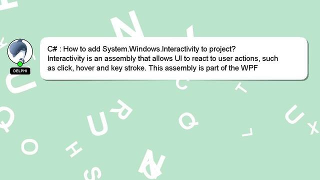 C# : How to add System.Windows.Interactivity to project? смотреть онлайн