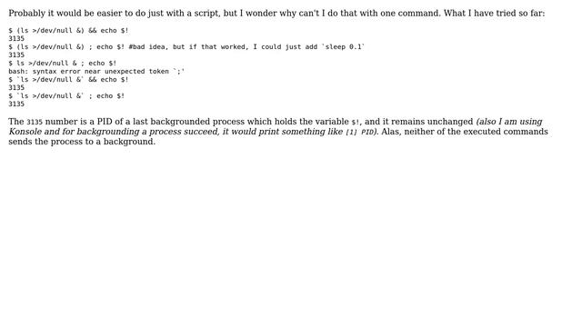 Unix & Linux: Background a process and execute something with one command смотреть онлайн
