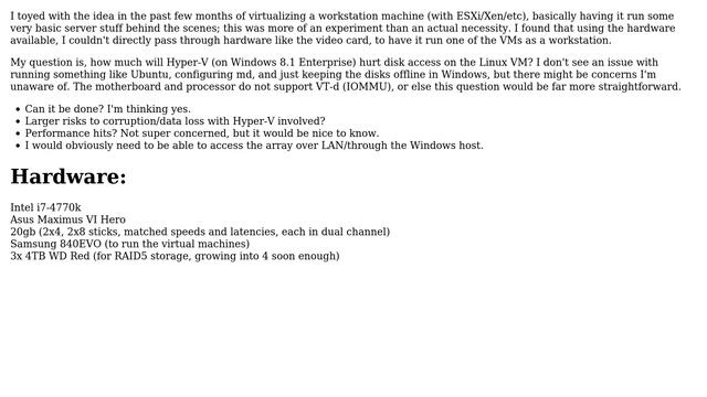 Can I pass disks through Hyper-V to a Linux VM for md RAID on any hardware? смотреть онлайн