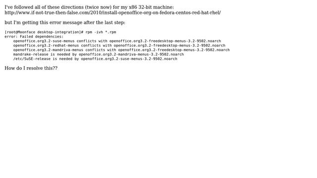 having trouble installing openoffice on Fedora 13 смотреть онлайн