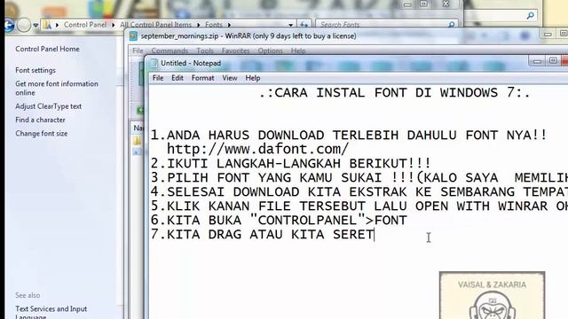 .::CARA INSTALL FONT || DI WINDOWS 7::. смотреть онлайн