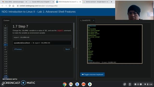 change COLUMNS variable with the export command смотреть онлайн
