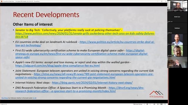 Encrypted DNS Policy and Technical Call, 5th February 2024 смотреть онлайн