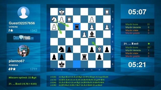 Chess Game Analysis: Guest32257656 - pianno67 : 0-1 (By ChessFriends.com) смотреть онлайн