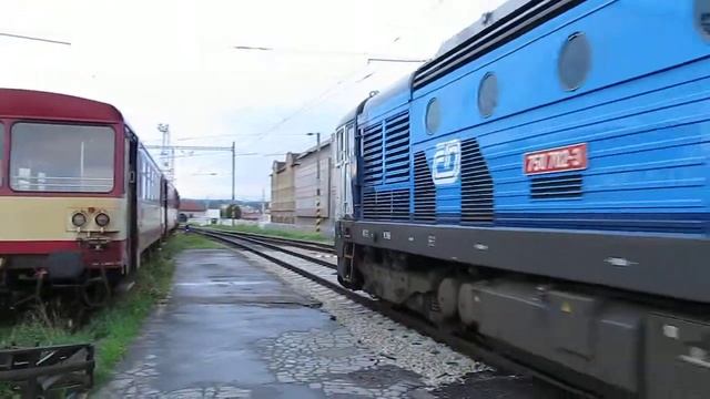 Тепловоз 750.702-3. Станция České Budějovice смотреть онлайн