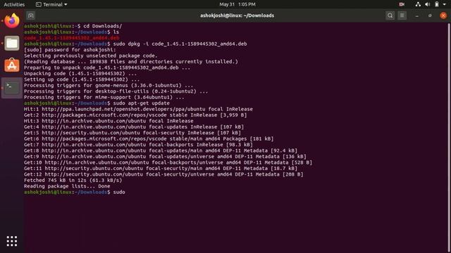 Installing Visual Studio Code in Ubuntu 20.04 LTS смотреть онлайн
