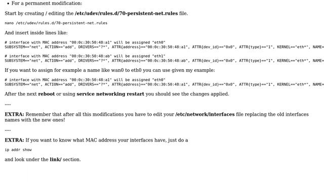 How can I show the old eth0 names and also rename network interfaces in debian 9 stretch? смотреть онлайн