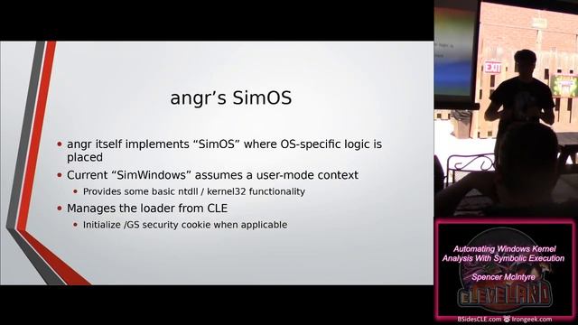 BSides Cleveland C 03 Automating Windows Kernel Analysis With Symbolic Execution Spencer McIntyre смотреть онлайн