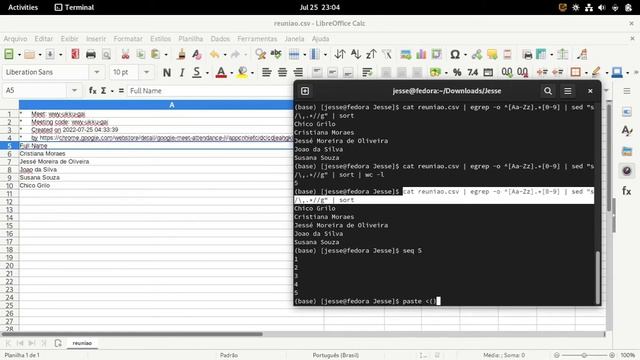 Lista de presença - automática - do Google Meet + terminal Linux. смотреть онлайн