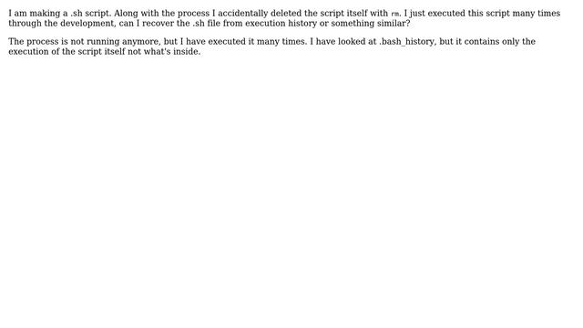 Unix & Linux: Recover a removed .sh file that I just executed смотреть онлайн