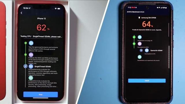 Antutu Benchmark Race - Samsung S21 FE vs IPHONE 13 смотреть онлайн