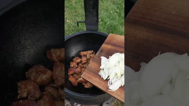 Мясо по-грузински в казане. смотреть онлайн