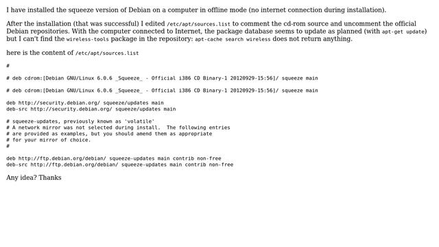 Unix & Linux: Why can't I find wireless-tools in Debian repositories? смотреть онлайн