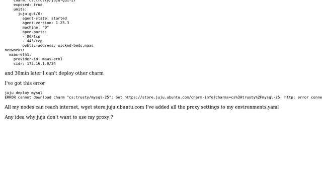 Ubuntu: Juju fails to download charm with proxy смотреть онлайн