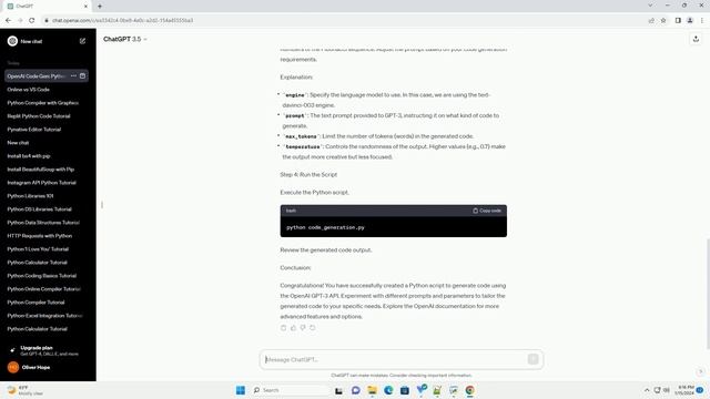 openai python code generator смотреть онлайн