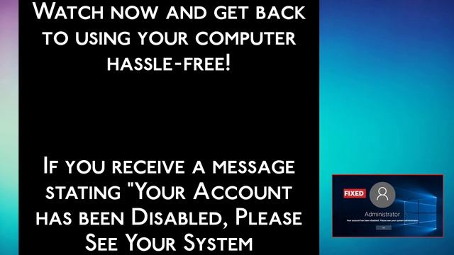 Your Account has been Disabled, Please See Your System Administrator in Windows 10 (FIXED) смотреть онлайн