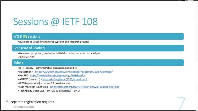 RFCsWeLove - IETF 108 Outreach, July 2020 смотреть онлайн