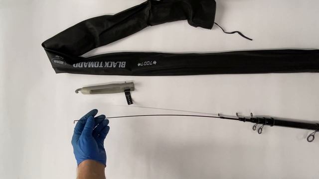 Удилище телескопическое, Black Tomado 7 метров, с кольцами.