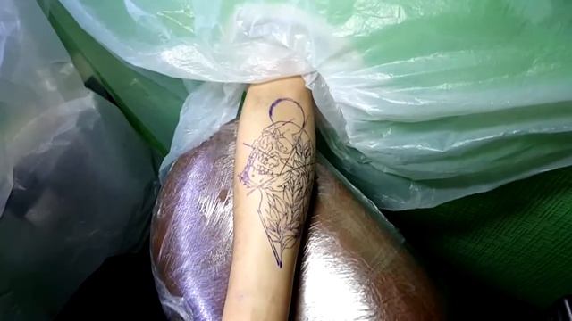 Отважное тату в слепую от тату-студии Статус!