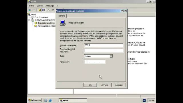 Ajouter une entr‚e de mappage statique WINS смотреть онлайн