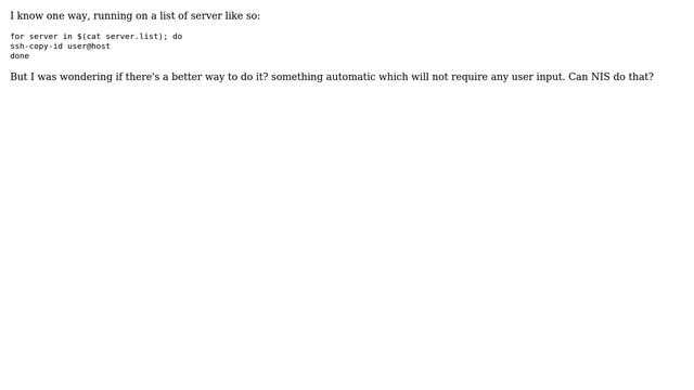 What is the best way to distribute a rsa ssh key over a large amount of servers? смотреть онлайн