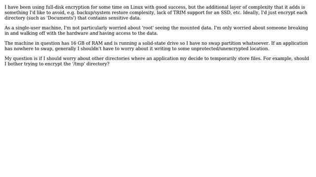Protected with Linux Per-Directory Encryption (no swap)? смотреть онлайн