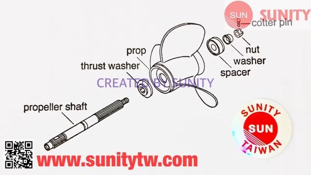 TAIWAN SUNITY - PROPELLER OEM 69W-45952-00-EL for Yamaha 30HP-60HP Outboard engine parts F40 F50 F6 смотреть онлайн