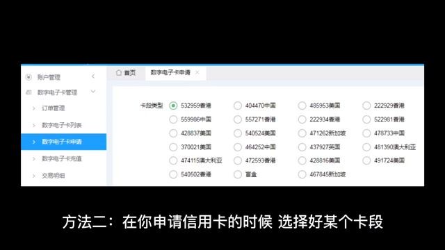 虚拟信用卡如何选择合适的卡段呢？
