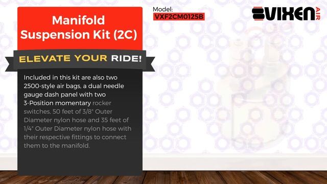 📢 VIXEN AIR VXF2CM0125B Manifold Suspension Kit (2C) 🔥 смотреть онлайн