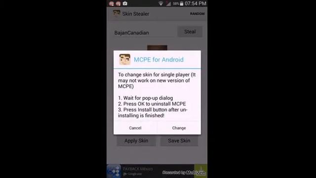 Cambiar El Skin Sin Block Launcher  Minecraft Pe