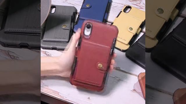 Leather wallet case multiply card slots for Apple Iphone XS Max смотреть онлайн