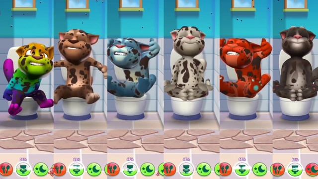 12 Colors My Talking Tom 2 Vs My Talking Tom 2 Red Vs Yellow Vs Green Vs Blue Vs Purple Vs White смотреть онлайн