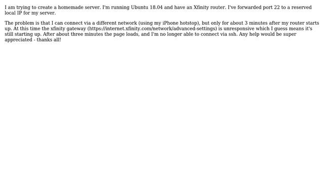 Unix & Linux: SSH only working shortly after router reboot смотреть онлайн