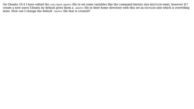Unix & Linux: How do I set a user's default .bashrc file? смотреть онлайн