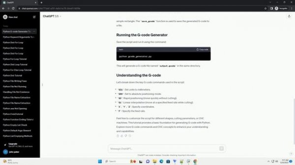 python g code generator