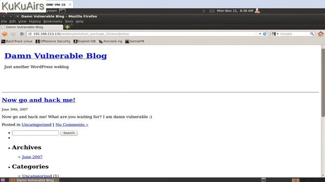 Backtrack 5 R3 Tools : WPScan - KuKuAirs смотреть онлайн