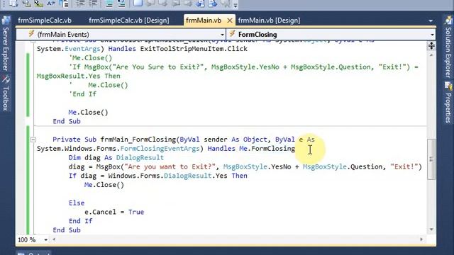Lecture # 004c. Main Form (Closing Event & MsgBox & DiaglogResult) смотреть онлайн