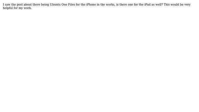 Ubuntu: Is Ubuntu One Files available for iPad client? смотреть онлайн