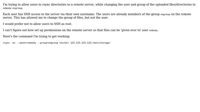 DevOps & SysAdmins: Rsync files to a server while changing their ownership without root access смотреть онлайн