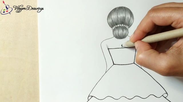 How to draw a girl in beautiful dress|| Barbie Dress Drawing||Easy girl drawing for beginners смотреть онлайн