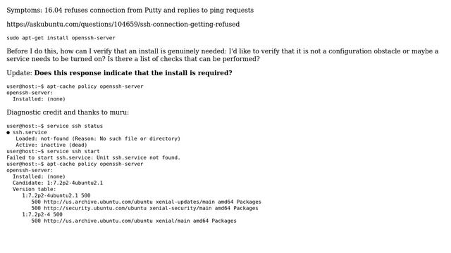 16.04 SSH connection refused: hunting down root-cause смотреть онлайн