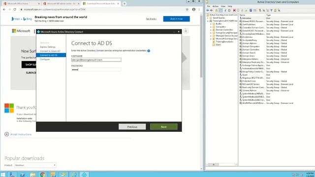 AD Connect Setup with Express Settings смотреть онлайн