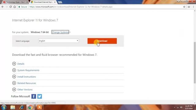 [HINDI] How Download And Install Internet Explorer 11 In windows 7 смотреть онлайн
