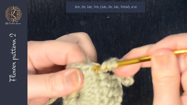 Flower crochet pattern #2/ Цветочный мотив №2 смотреть онлайн