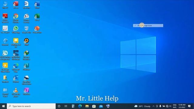 How to Remove Auto Arrange Desktop Icons (Windows 10) смотреть онлайн