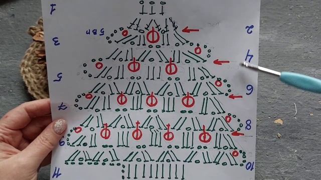 Ажурная ЁЛОЧКА с Бусинками      Вяжем крючком #снуля