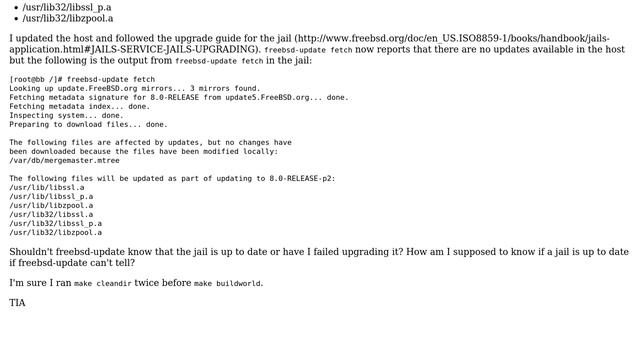 DevOps & SysAdmins: How to tell if a freebsd jail is up to date? (2 Solutions!!) смотреть онлайн