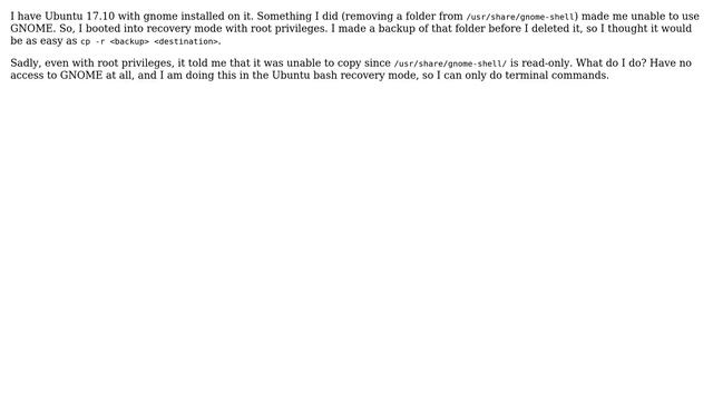 Ubuntu: 'Error: Read-only file system', even with root privileges in Bash shell смотреть онлайн