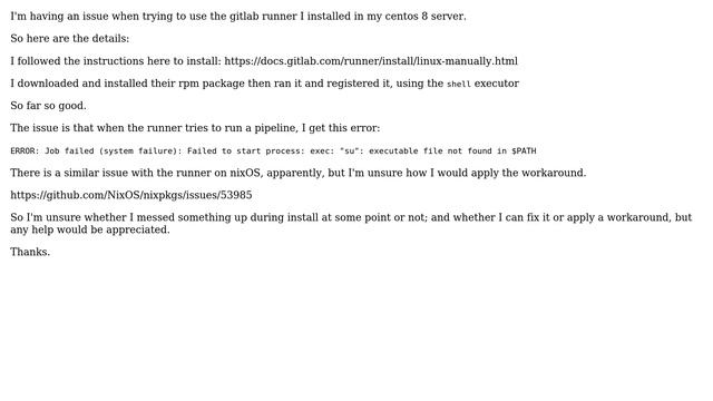DevOps & SysAdmins: PATH issues with gitlab-runner on centos 8 смотреть онлайн